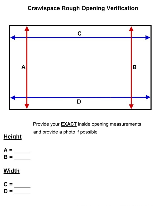 crawlspace door measurements